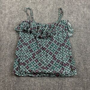ROXY Women’s Green Floral Convertible strapless/tank top Blouse size: Medium